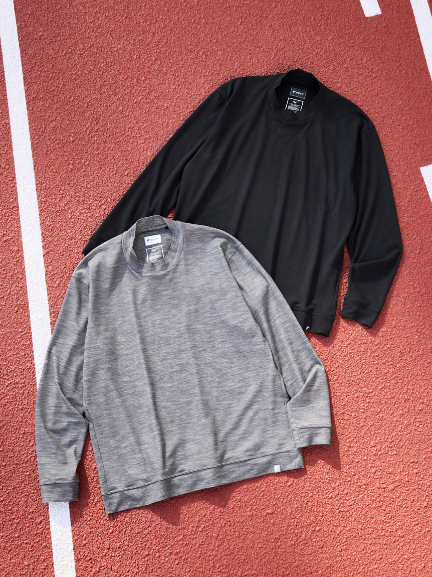 【Mizuno | AOURE】DYNAMOTION FIT MOCK NECK TEE LS