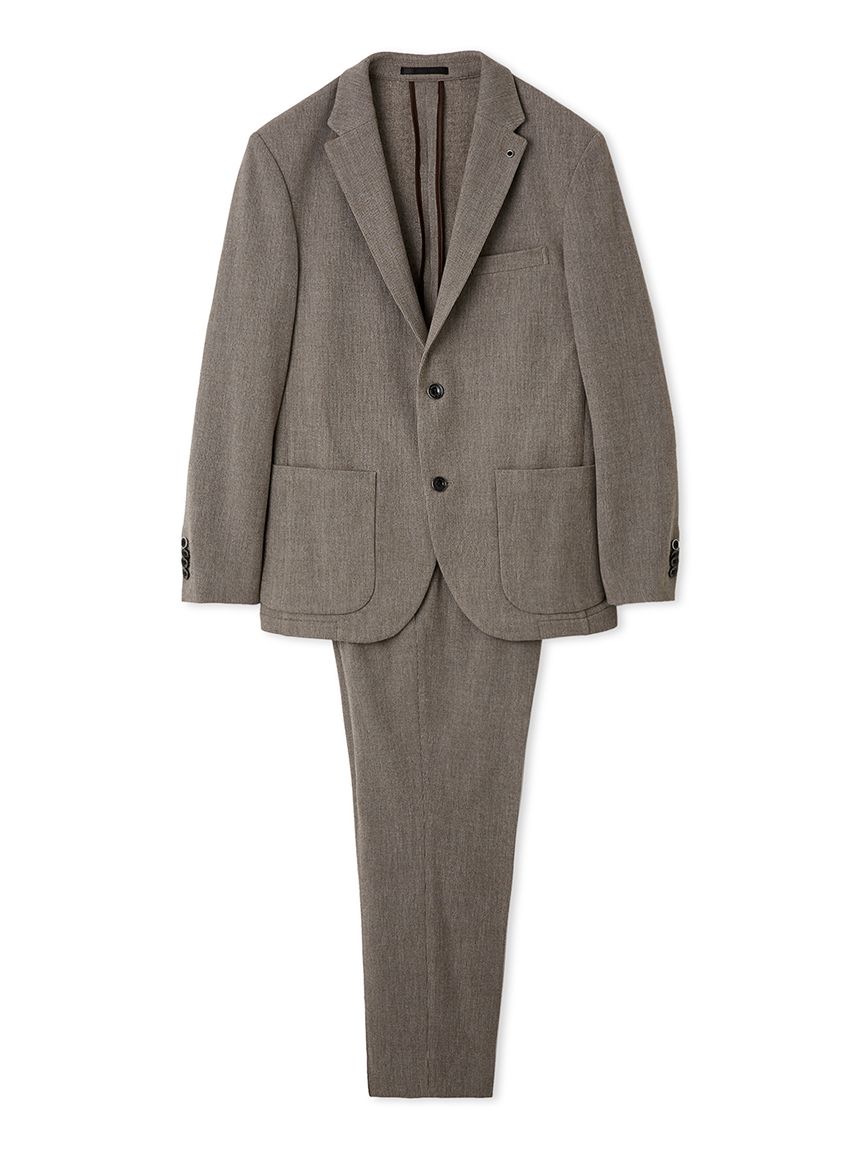 ブラッシュドヘアラインSTRPスーツ(セットアップ)｜AOURE