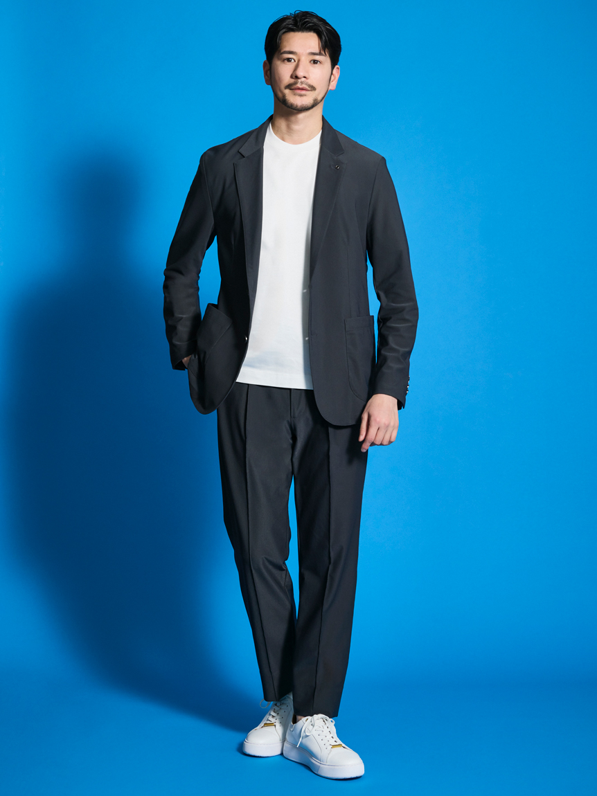 専用　　AOURE 黒 レザージャケット 接触冷感】【ONLINE限定】【SETUP】A-CONDITION SUIT(セットアップ