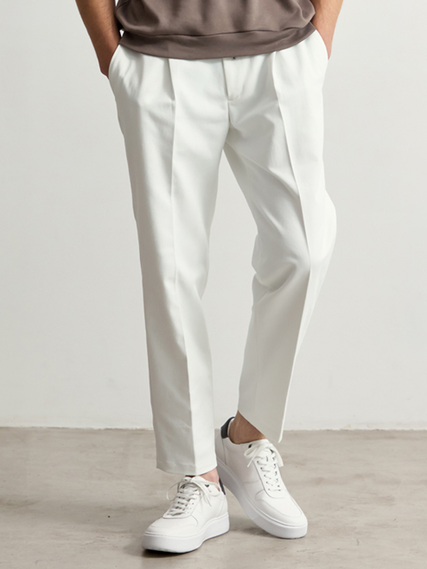 AOURE テックツイルストレッチチノパンツ　ホワイト テックツイルストレッチチノパンツ(ロングパンツ)｜ボトムス｜AOURE