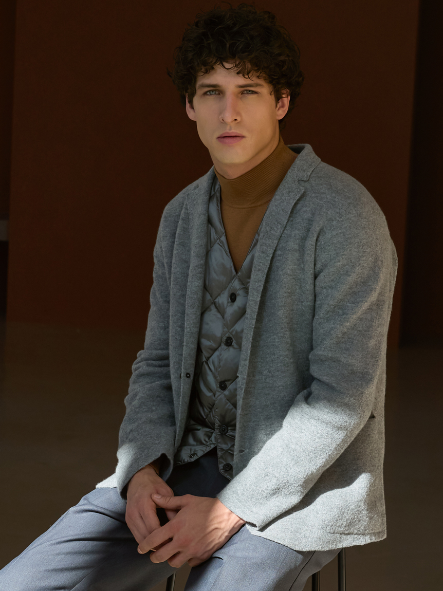 縮絨ニットジャケット