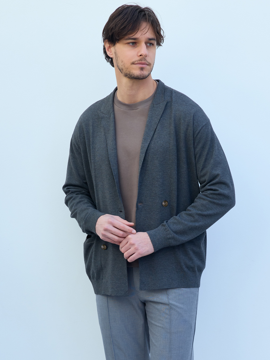 【AOURE】 アウール 縮絨ニットジャケット BASIC KNIT JACKET(ジャケット)｜アウター｜AOURE（アウール）の通販