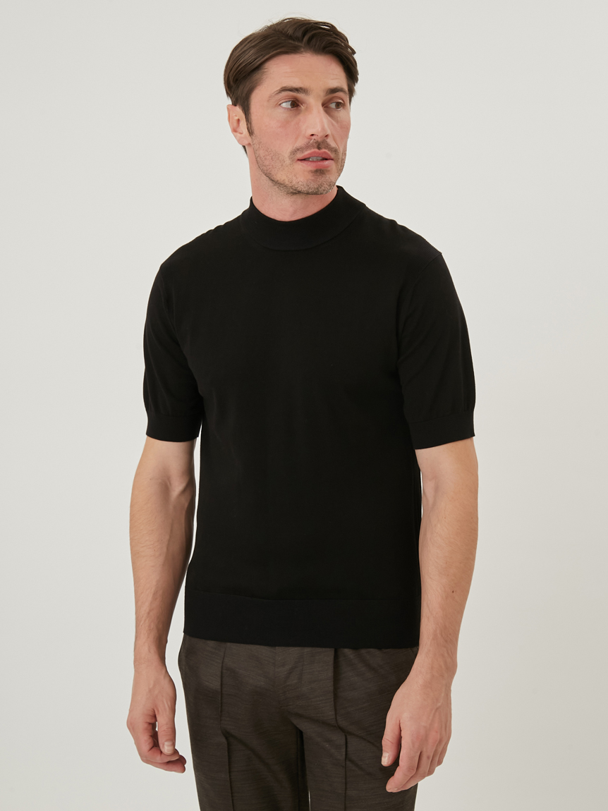ambergleam コットンカシミヤサマーニット　ユニセックス　黒　Lサイズ セレーサカルメン ニットティーシャツ(ニット)｜トップス｜AOURE