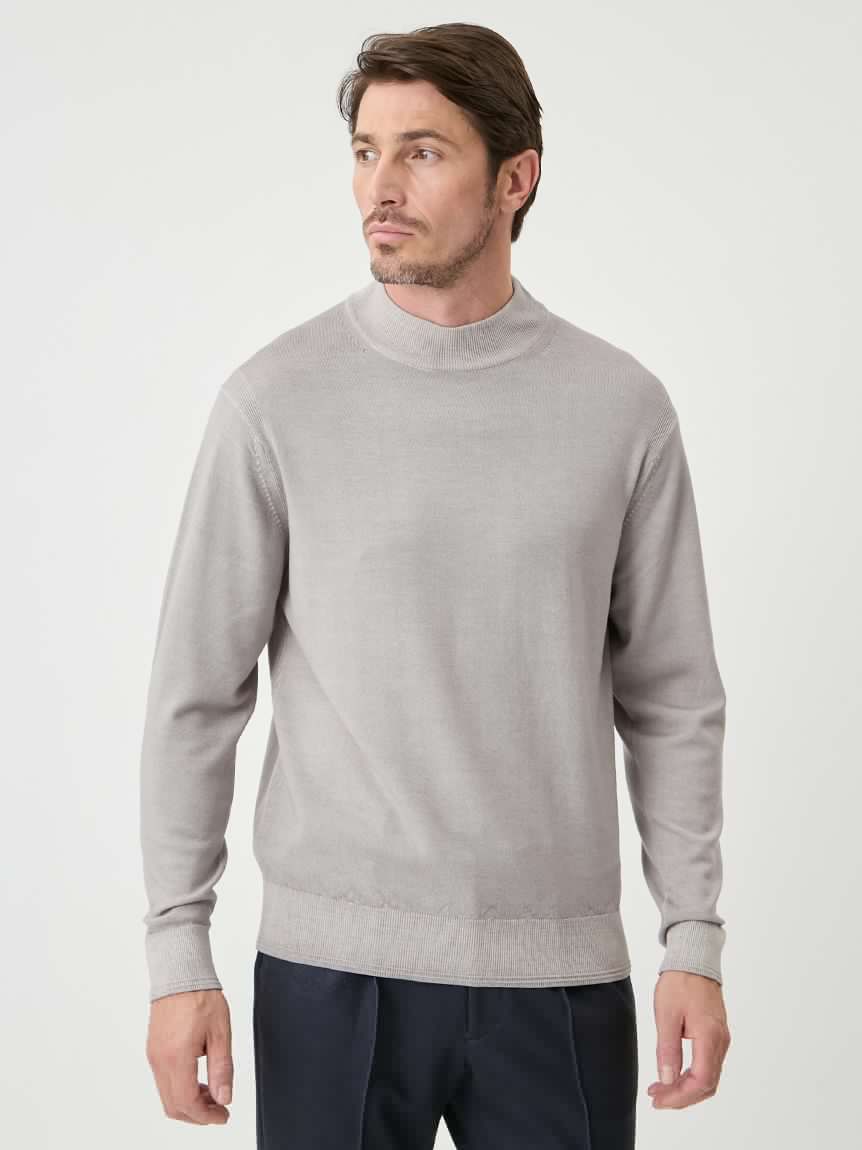 AOURE アウール　モックネック　ニット　グレー NEVE モックネックニット(ニット)｜トップス｜AOURE（アウール