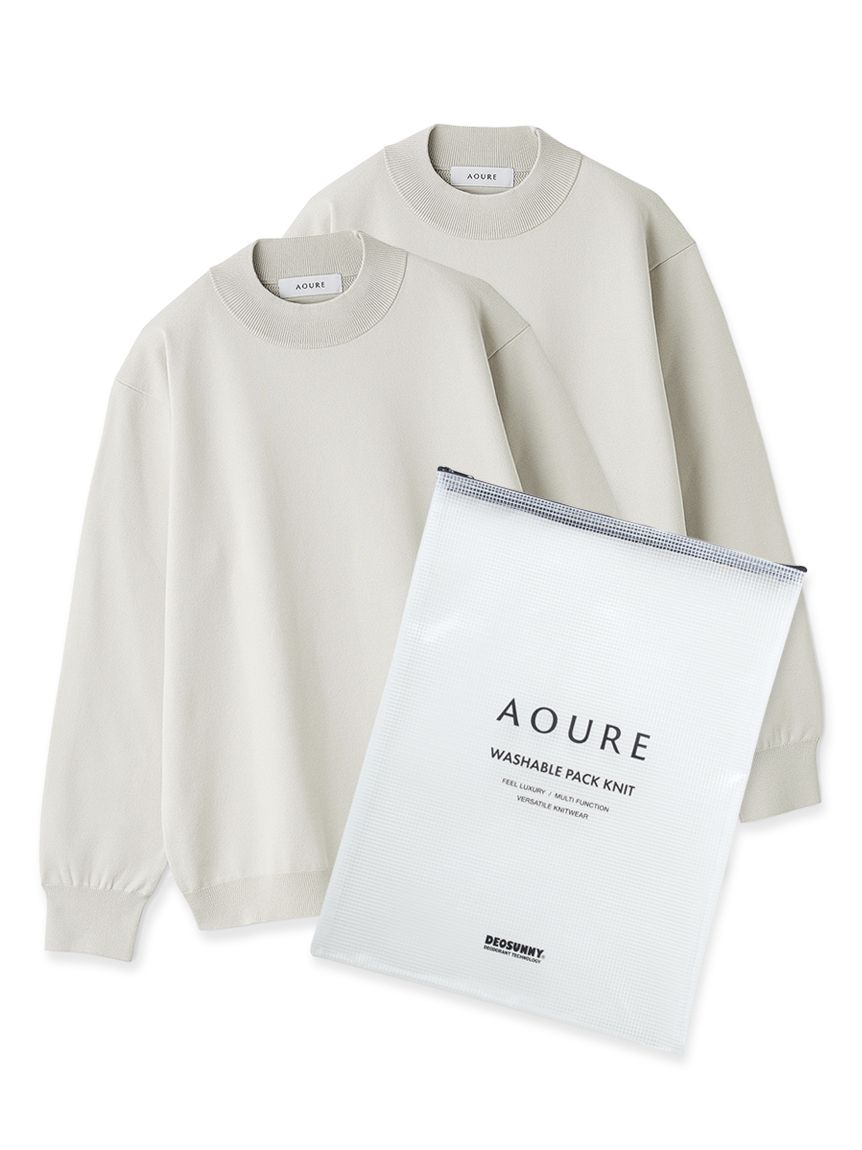A PACK】WASHABLE PACK KNIT モックネック (2枚組)(ニット)｜トップス