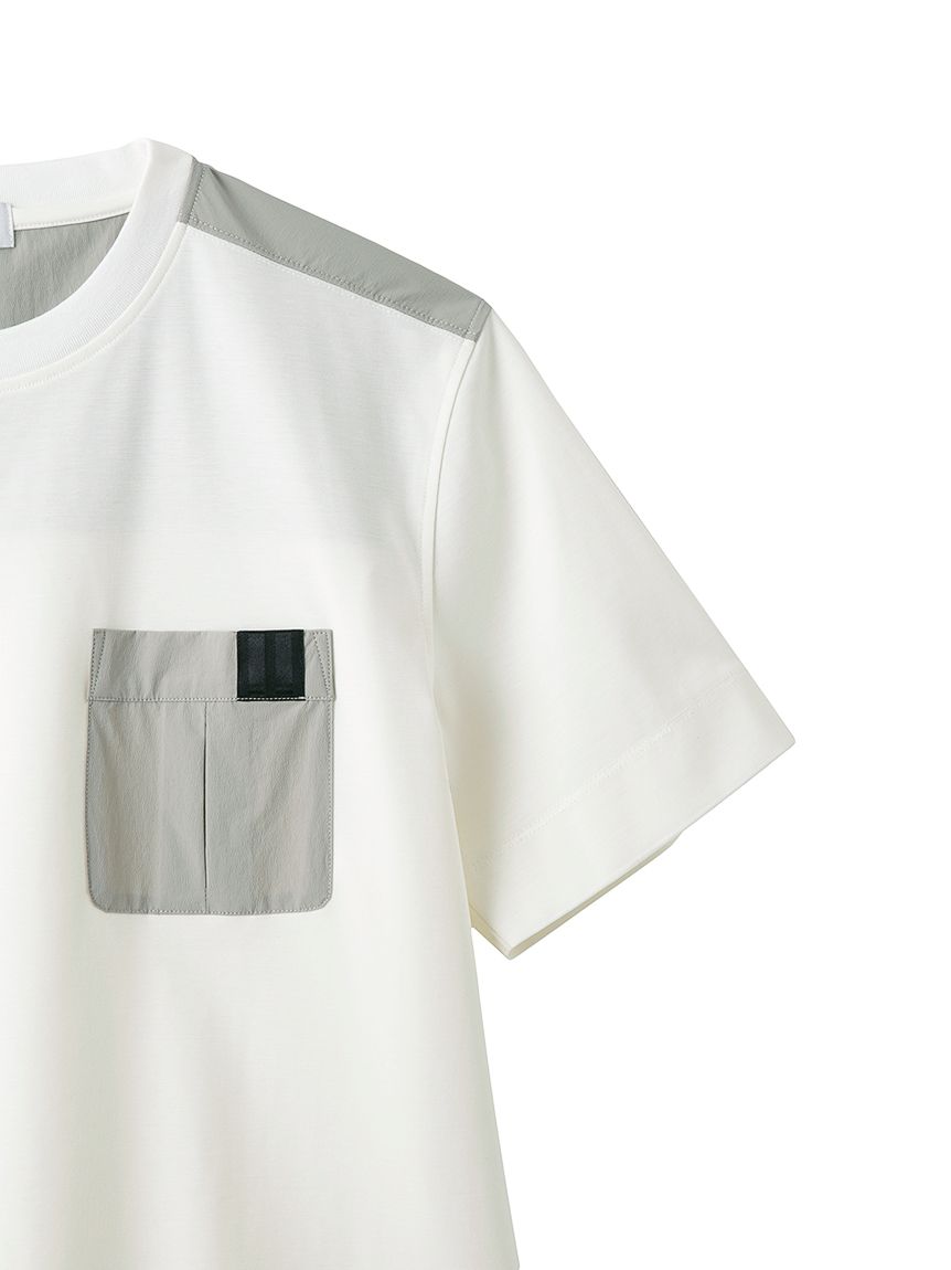 フェザークロス ドッキングTシャツ(カットソー＆Tシャツ)｜トップス 