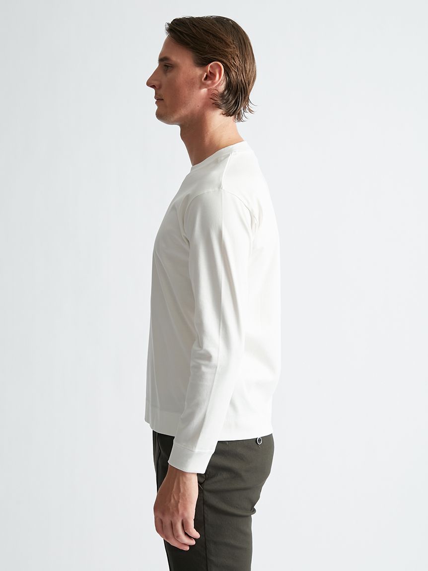 【タグ付　新品未使用】alo アロ　リブモーダル長袖　ロングスリーブ　ホワイト PABLO ロングスリーブ(カットソー＆Tシャツ)｜トップス｜AOURE