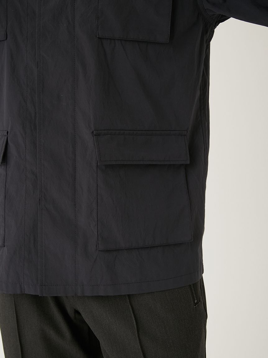 最終価格！新品未使用AOUREマッドシャイン４パッチシャツアウターネイビーL マッドシャイン4パッチシャツアウター(ブルゾン)｜アウター