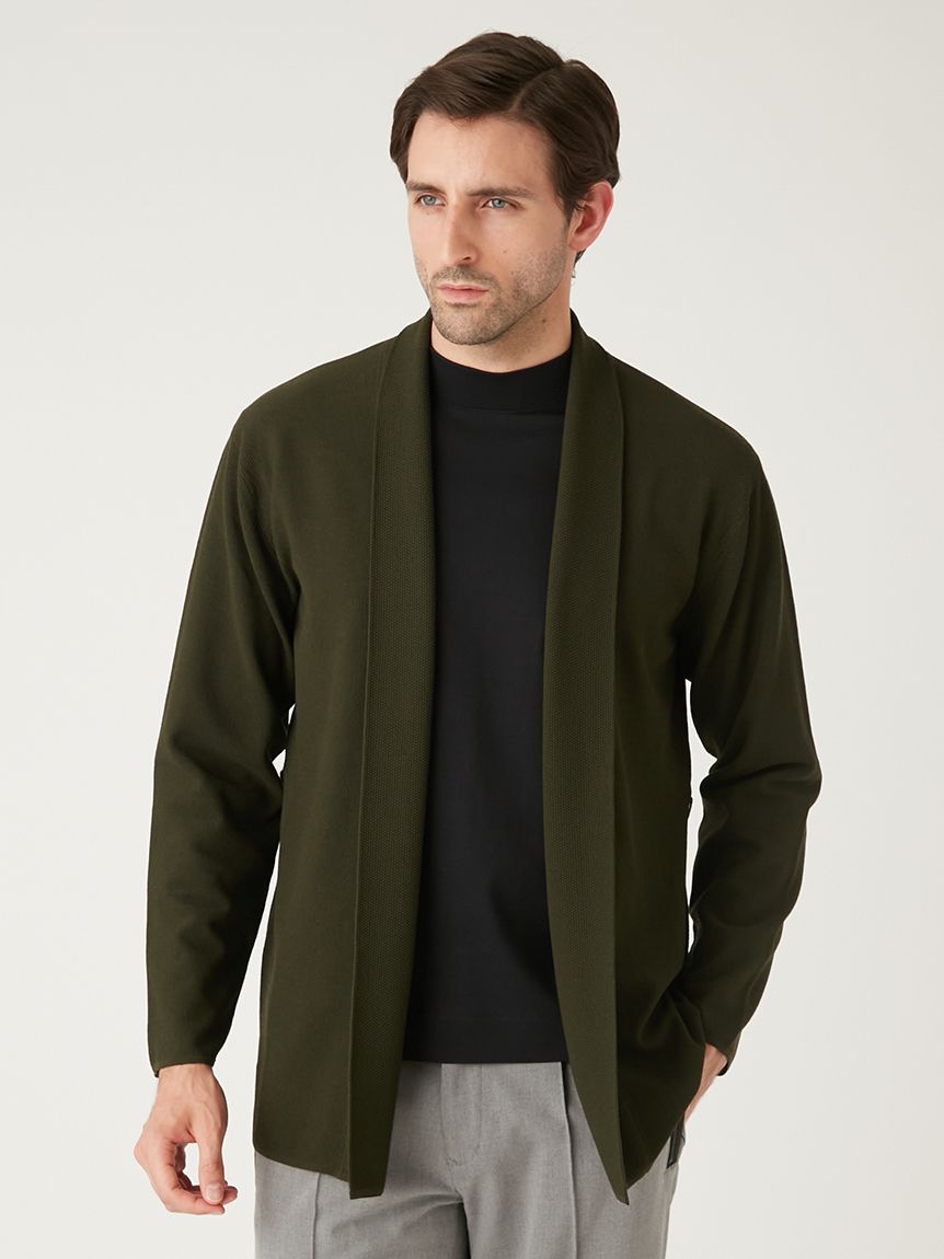 AOURE テックスブリッドショールカーディガン Mサイズ ウール混 ベルト付 AOURE テックスブリッドショールカーディガン Mサイズ ウール混 ベルト