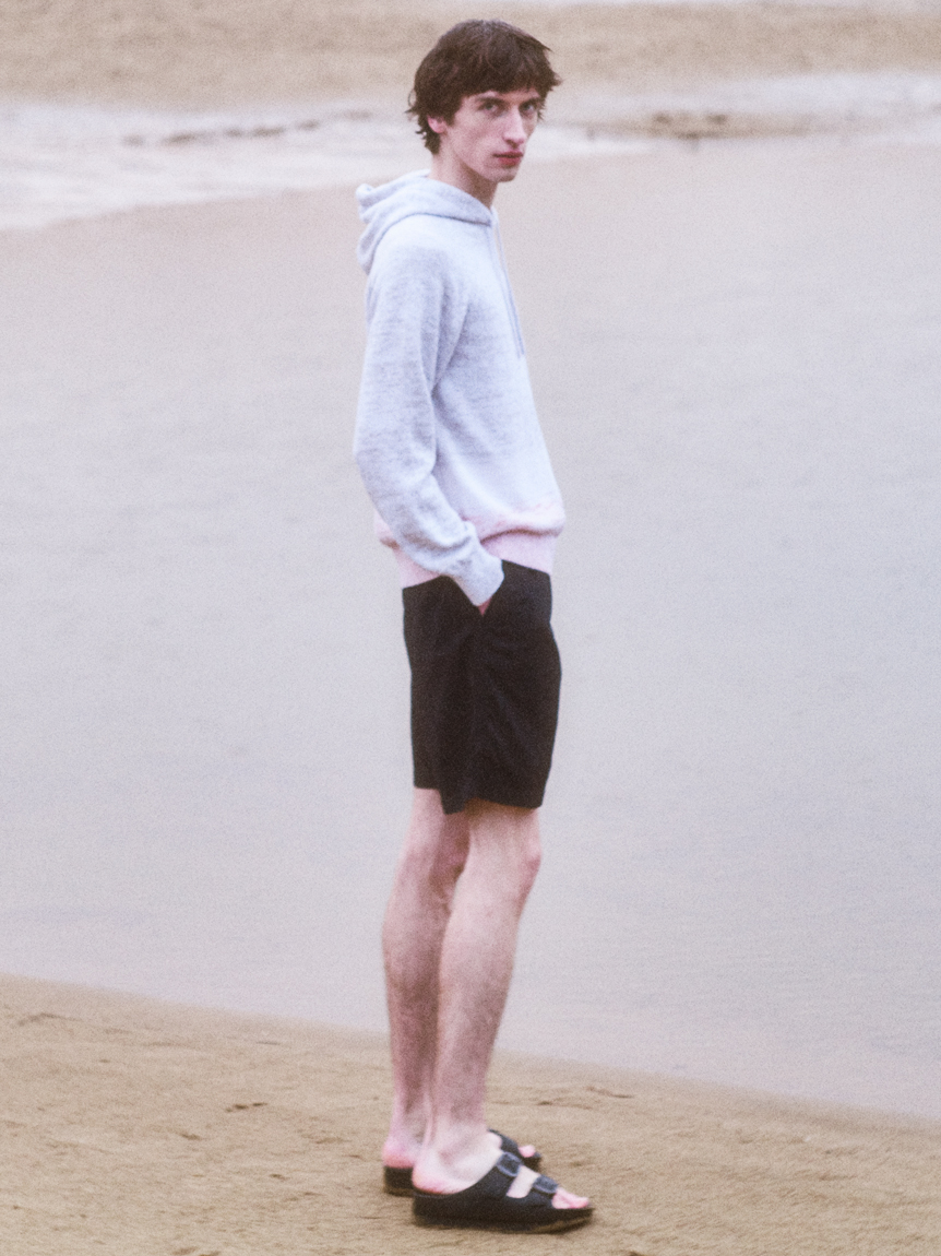 【hazama】美品 フルジップ グラデーション パーカー 白紺 M～L ジップアップライトパーカー | レディース | 1枚 | 00217-MLZ