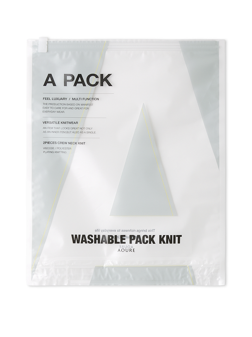 完売2025年春モデル AOURE アウール PACK KNIT (2枚組) L A PACK】 WASHABLE PACK KNIT (2枚組)(ニット)｜トップス｜AOURE