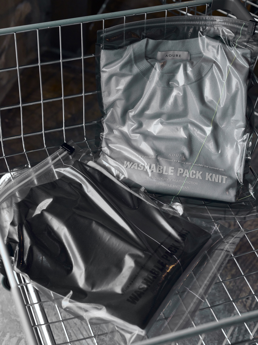 A PACK】WASHABLE PACK KNIT(2枚組) モックネック(ニット)｜トップス