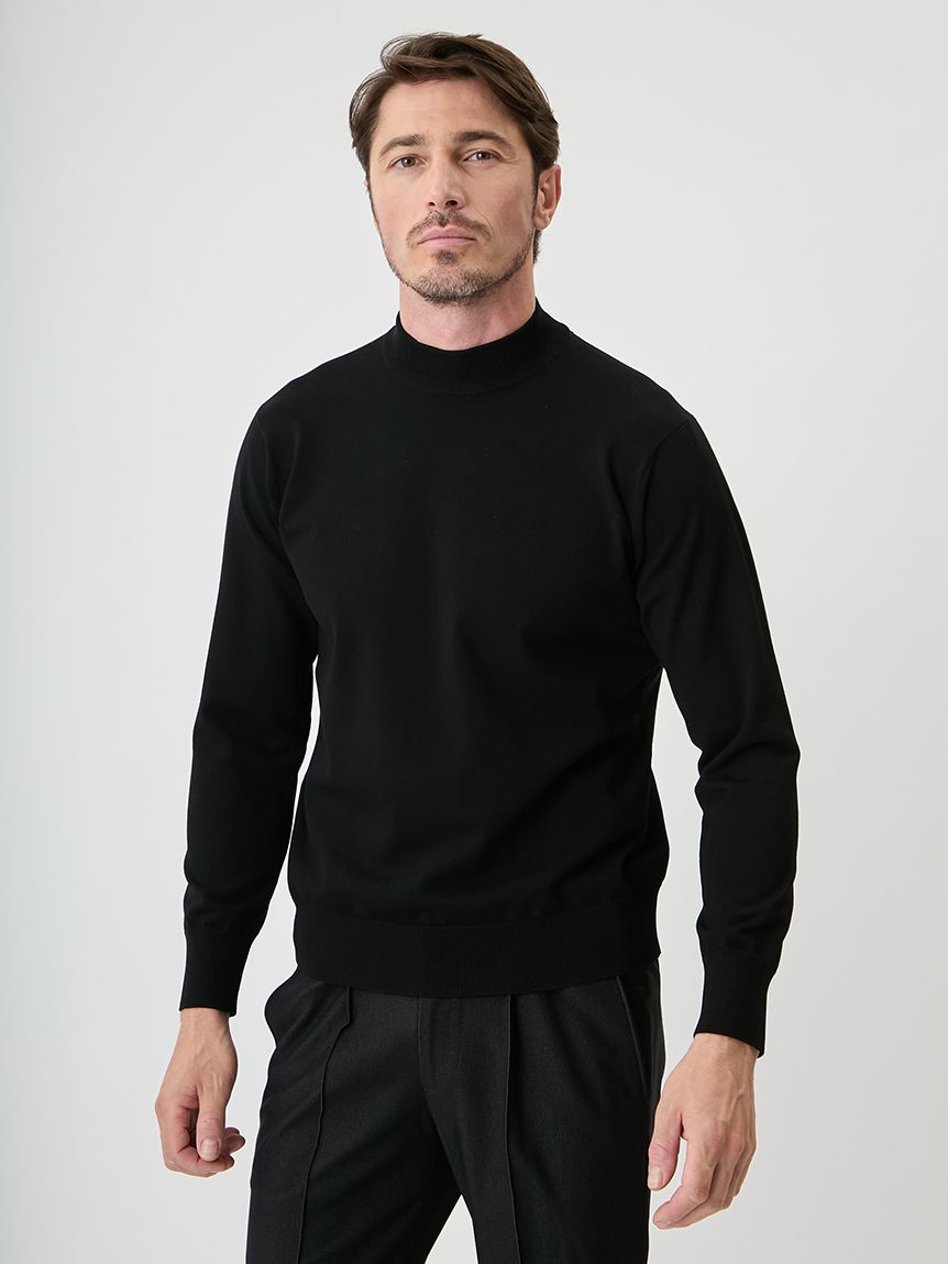 AOURE アウール モックネックニット 黒 Mサイズ A PACK】WASHABLE PACK KNIT(2枚組) モックネック(ニット