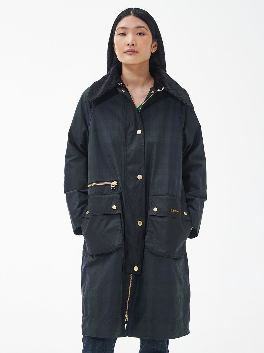 Barbour バブアー チェックロングコート 8