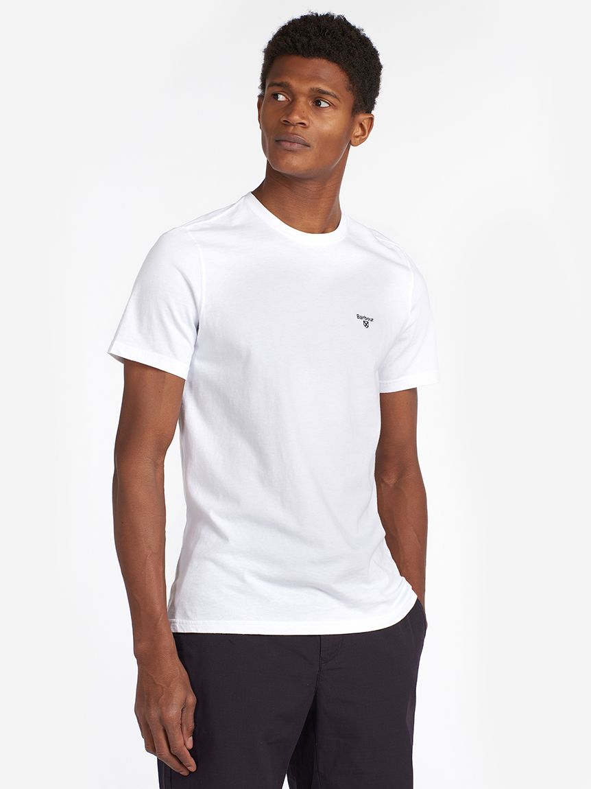 Tシャツ・カットソー Barbour FW24 T-SHIRT WITH LOGO (BRTEE0018 UT2890623) Bowery ワンポイント ロゴ Tシャツ｜Tシャツ｜トップス