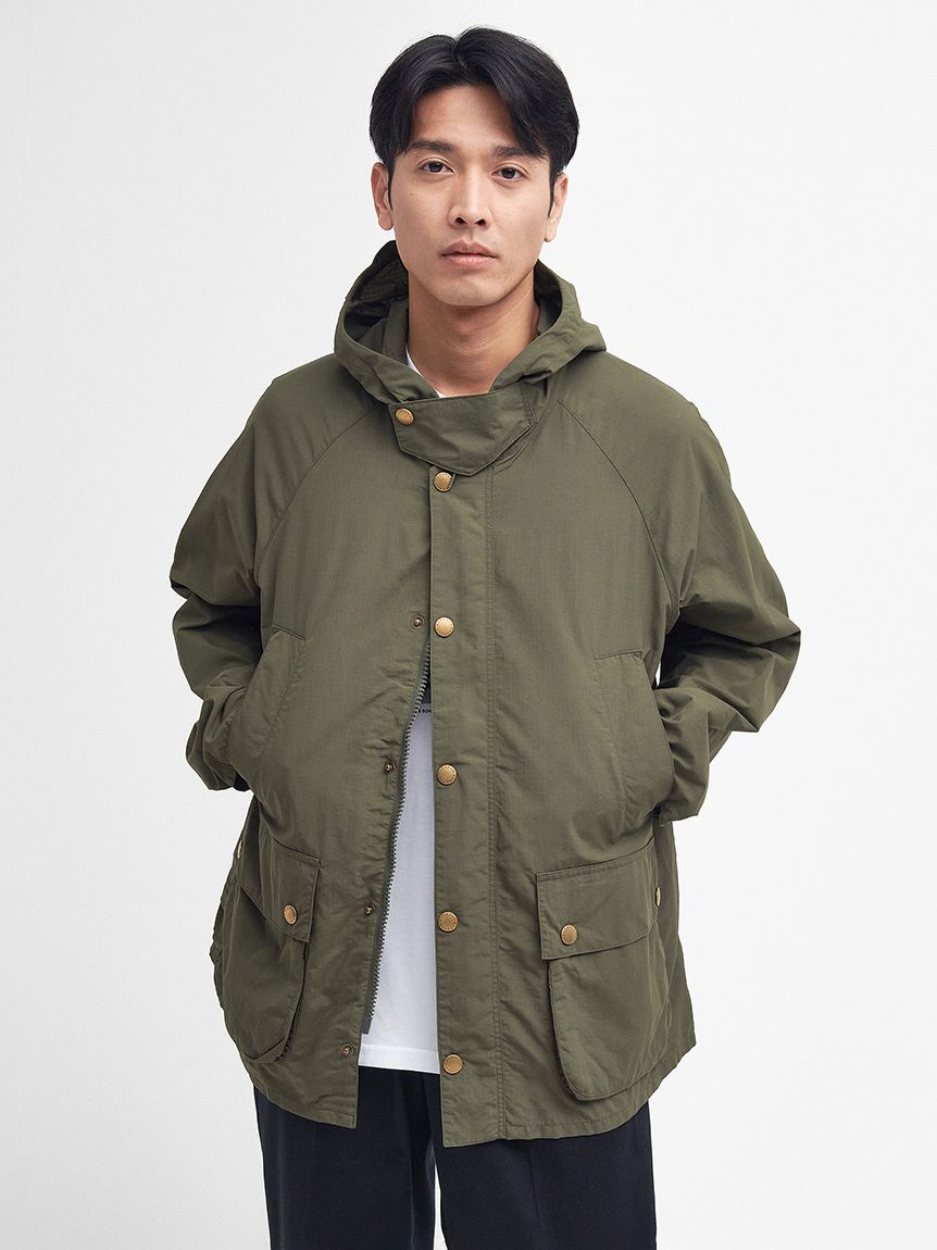 ロングコートXLサイズ　38  barbour   バブアー　キルティングコート　フーデット