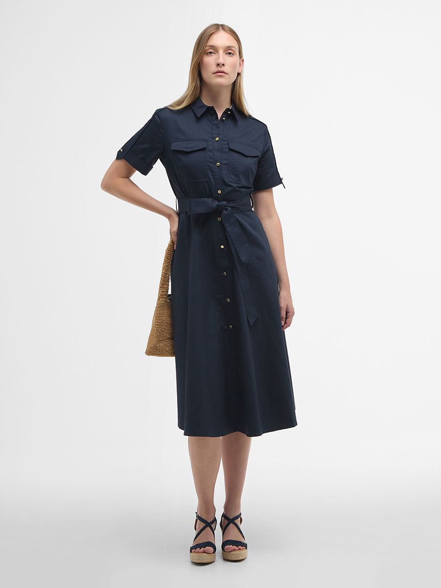 HIDAKA 18-19秋冬コレクション シャツワンピ HIDAKA 18-19AW シャツワンピース ネイビー Ivy コットン シャツ