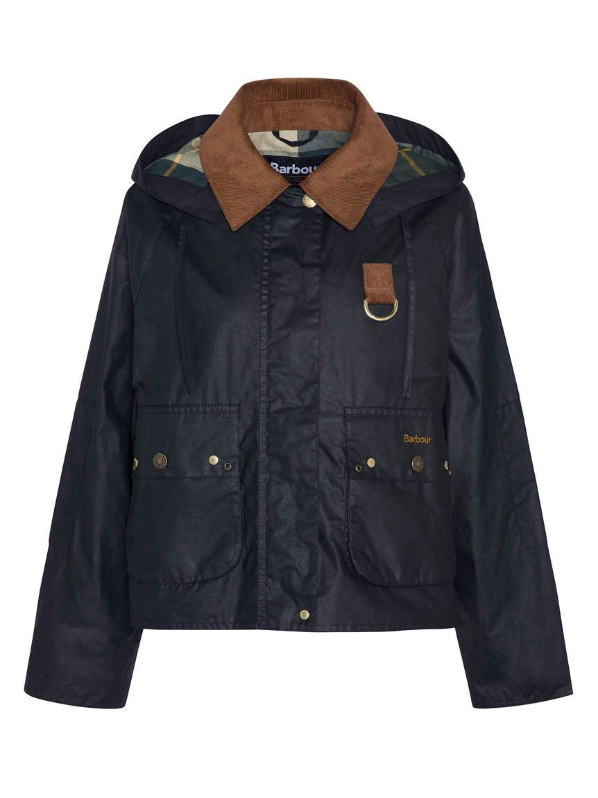 日本未発売 バブアー【BARBOUR】フード付きワックスコットンジャケット 黒L Barbour バブアー WAXED COTTON HOOD ワックスドコットンフード
