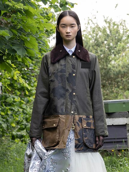 Barbour × ERDEM》Beauflower ワックスコットン ジャケット
