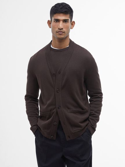 Barbour バブアー フルジップアップ ワッフル ウール ニットカーディガン Barbour Men's Balwen Zip Through Knitted Jumper | Farm House Tack