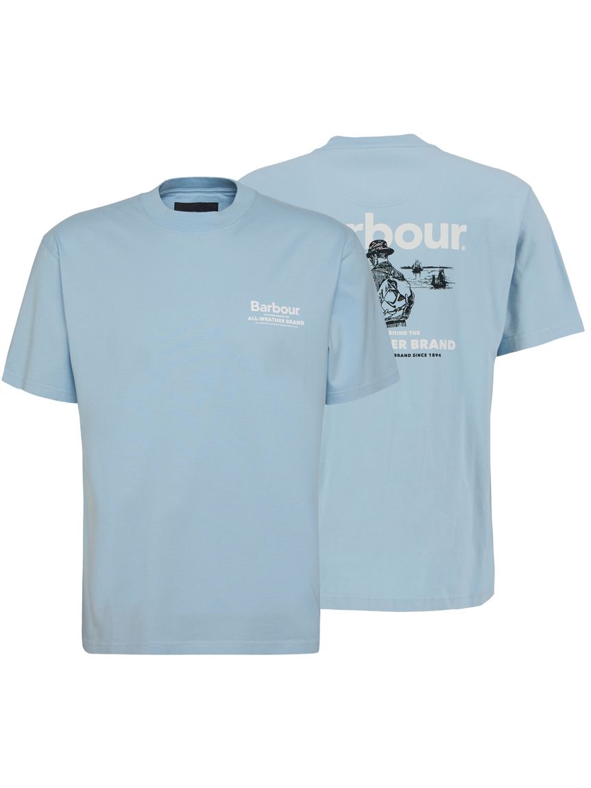 Tシャツ・カットソー Barbour FW24 T-SHIRT WITH LOGO (BRTEE0018 UT2890623) Barbour x Baracuta Archive Men's T-Shirt Verde BRTEE0018