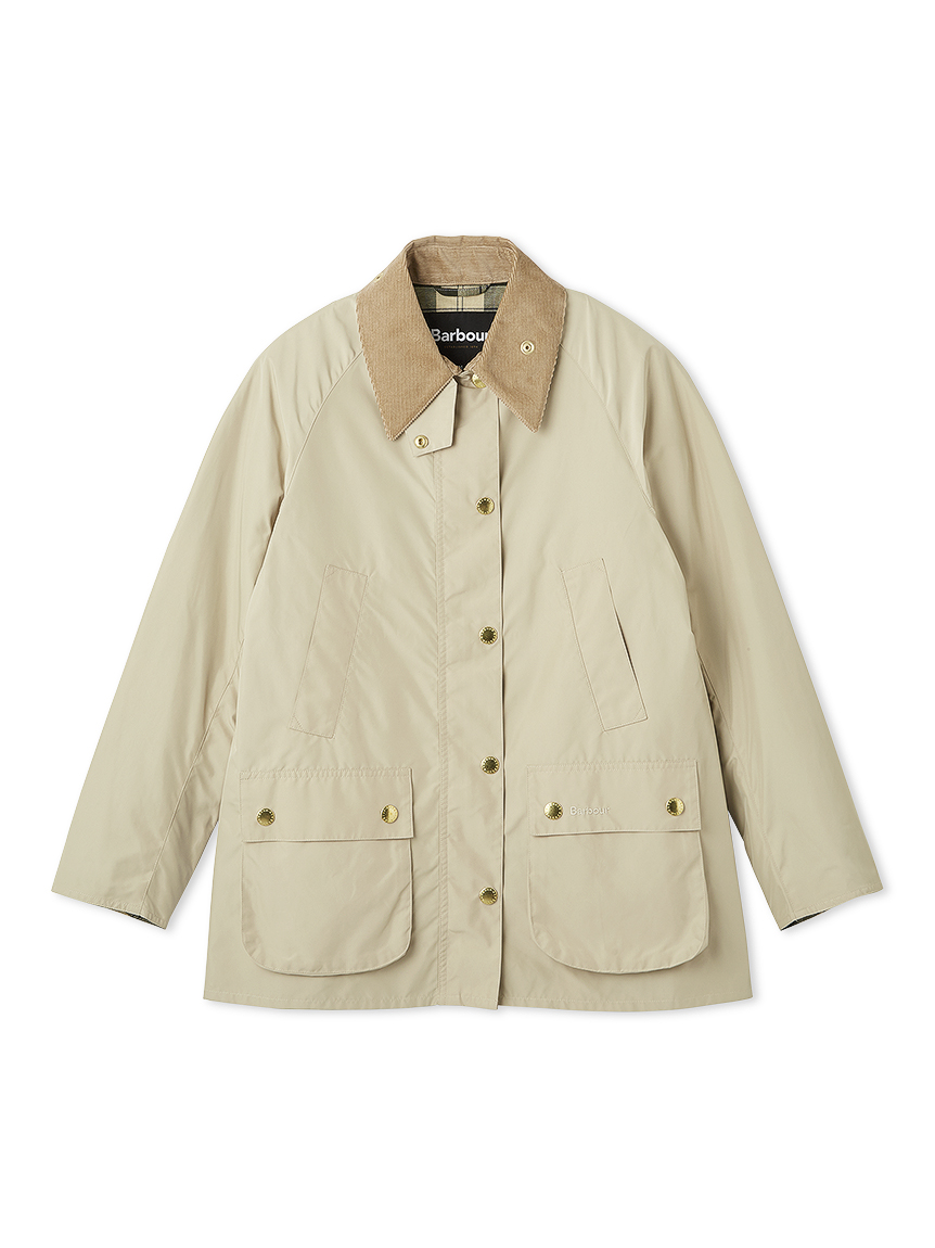 売り切りBarbour ノンオイルジャケット アイボリー Lサイズ カバーオール オーバーサイズ ピーチド ビデイル カジュアル(ノンワックス