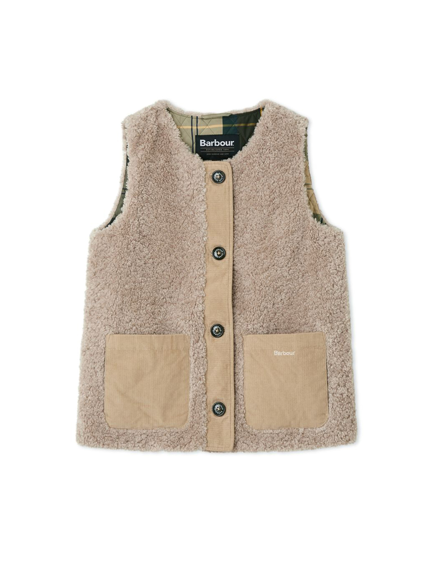 バブアー　ボア　ベスト　ライナー　ベージュ　クリーム　12 USED】BARBOUR BOA LINNER VEST-OIKOS 毎日を楽しく豊かにする