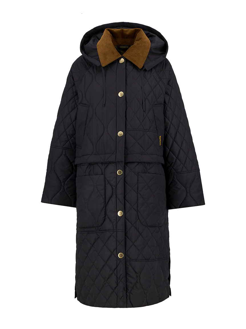 Burberry 6A ネイビーキルティングコート BURBERRY（バーバリー） Hooded Quilting Coat 8021187 フード