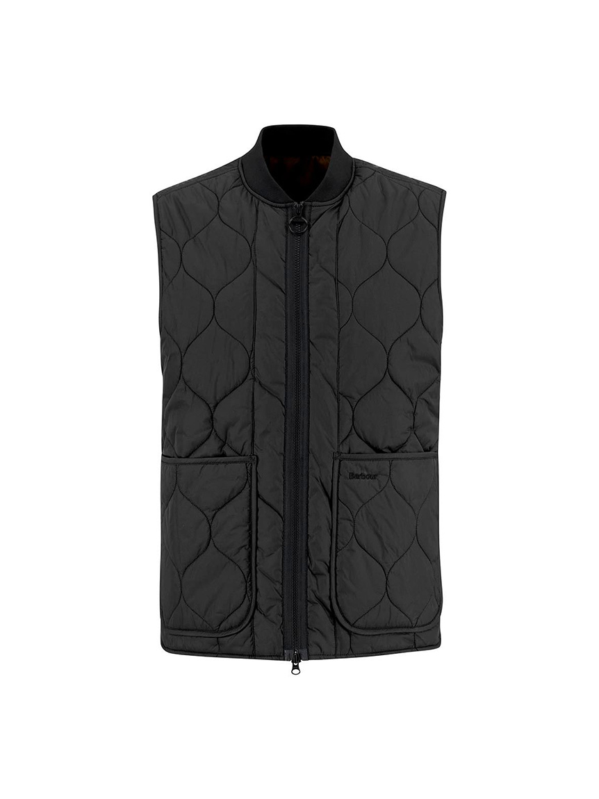 Barbour ブラック キルティングベストL Barbour バブアー キルティングベスト メンズ QUILTED WAISTCOAT