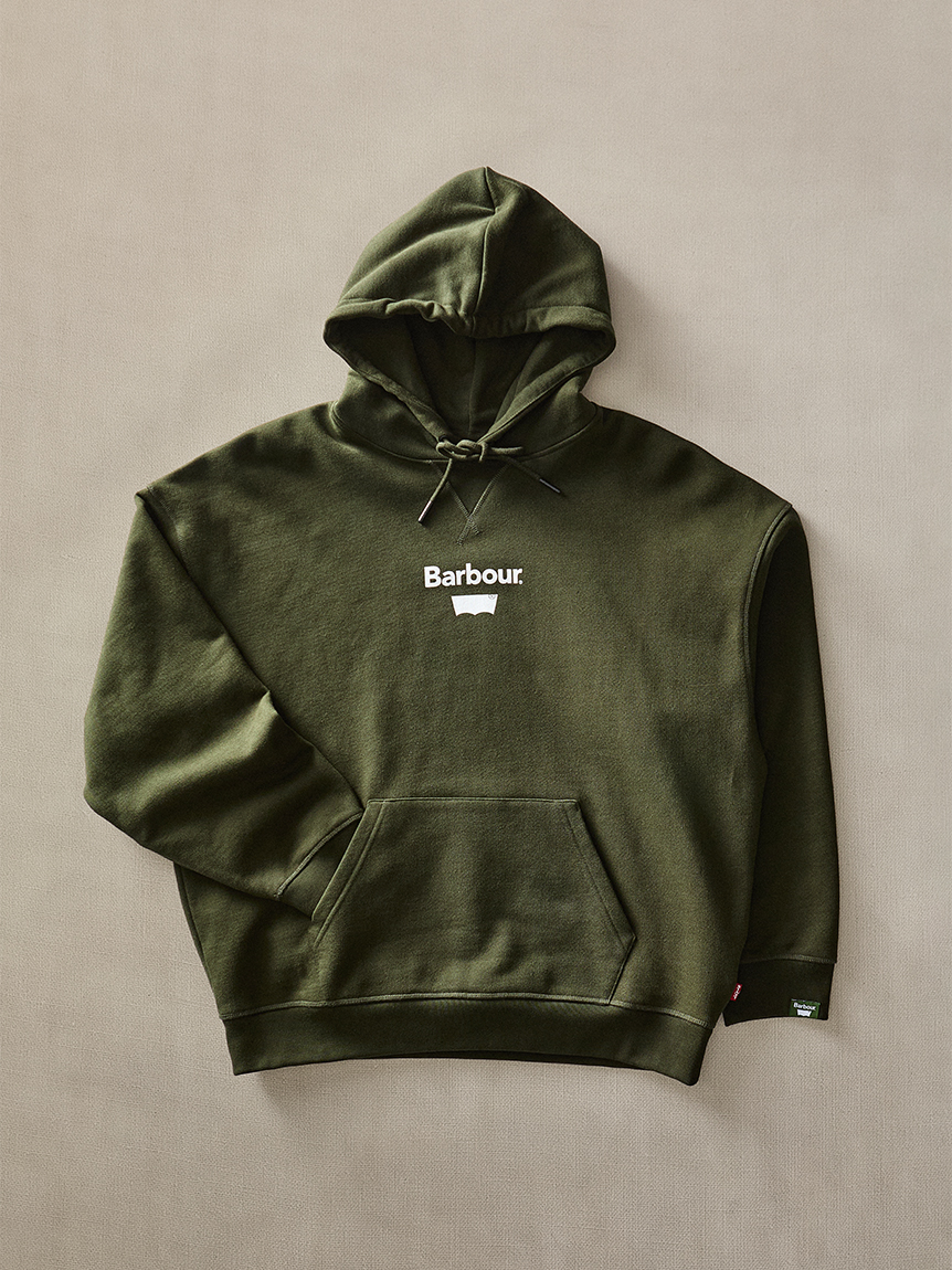 Barbour バブアー フード 黒ブラック トレーナー パーカー スウェット Barbour トレーナー スウェット JAPAN LIMITED” ロゴ フード