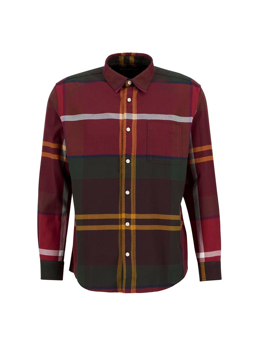 ★極美品 Barbour  1.76万 超高級 秋冬 ネイビー 厚手 長袖シャツ スモール タータンチェック レギュラーカラー シャツ | Barbour