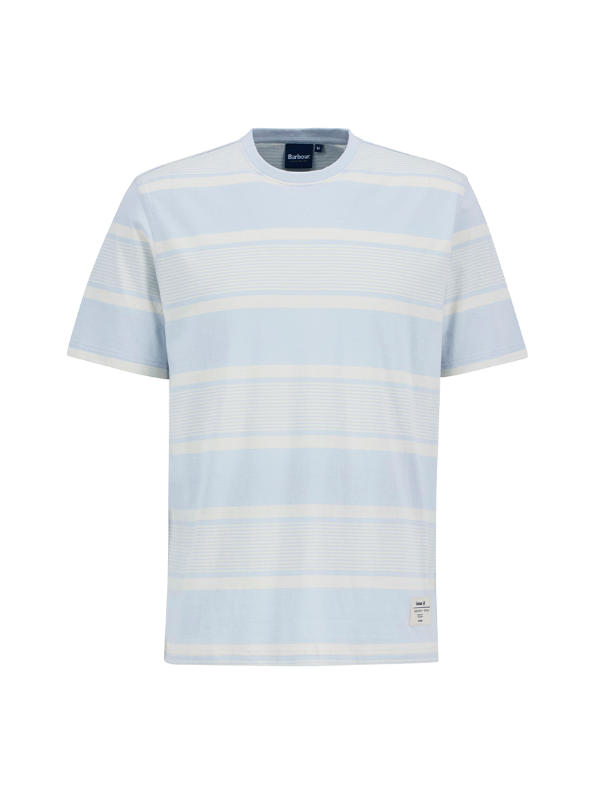 BARBOUR コルクロフ モト Tシャツ MTS1295241MTS CR11DOVEGREY Whalton ワイドボーダー Tシャツ（テーラードフィット）｜T