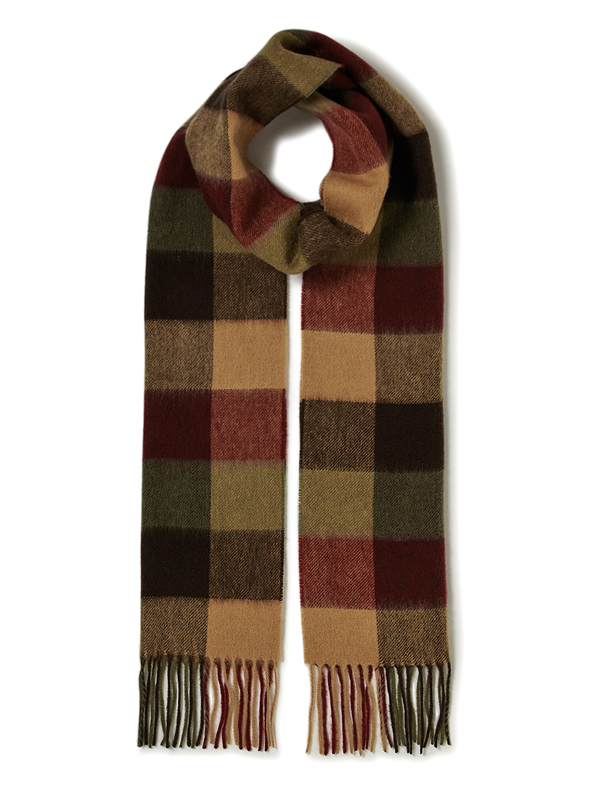 ラムズ ウール ブロックチェック マフラー（4色展開）｜マフラー＆手袋