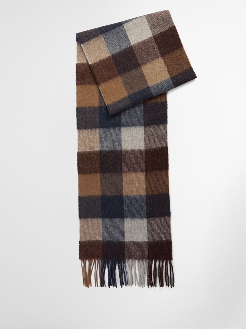 Barbour ブラウン チェック柄 マフラー ウール タータンチェック マフラー｜アクセサリー｜バブアー公式