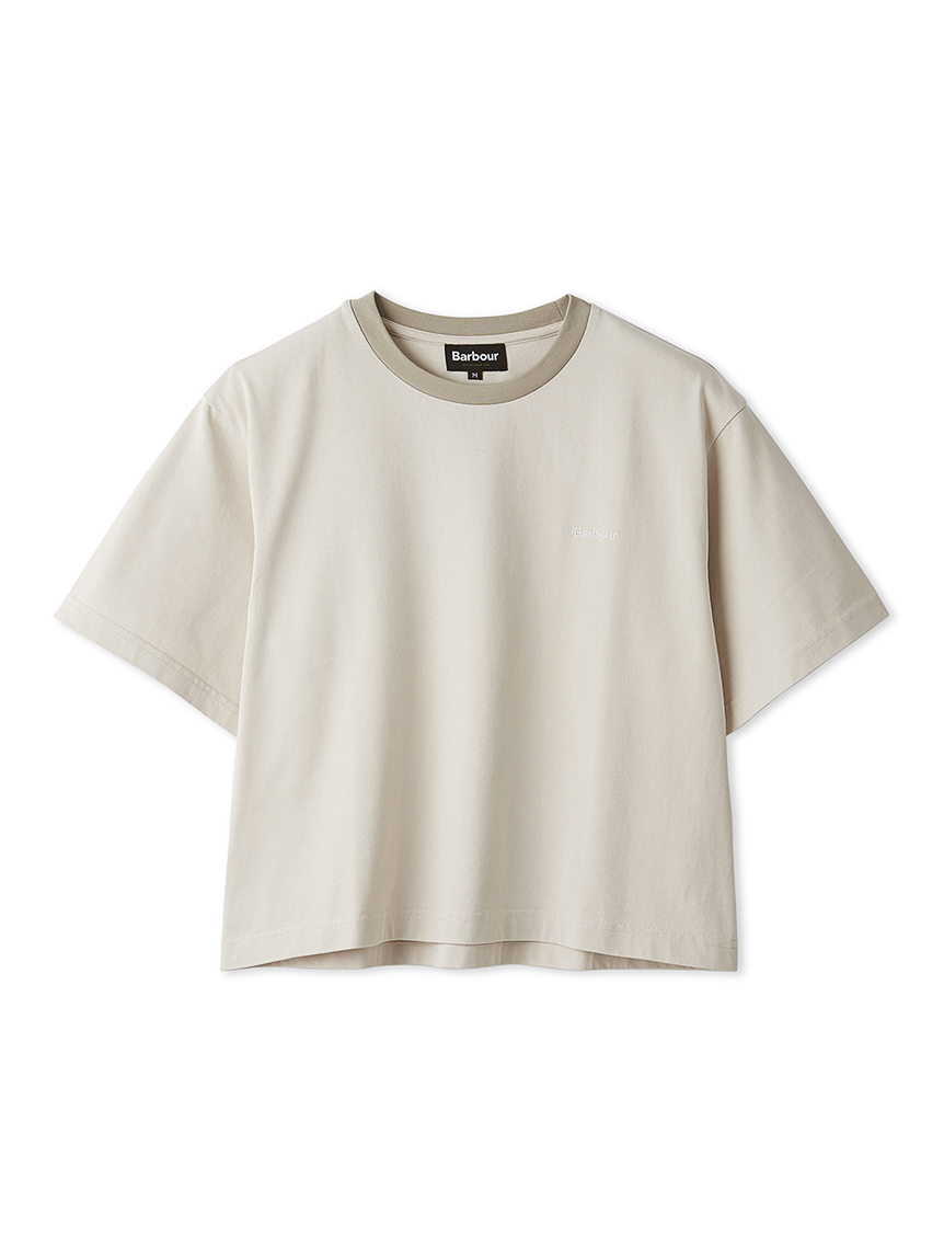 【新品】Plantation アフリカンT/Tシャツ【ベージュ】 クロップド ポイントロゴ 配色TシャツJapan Exclusive（レディース