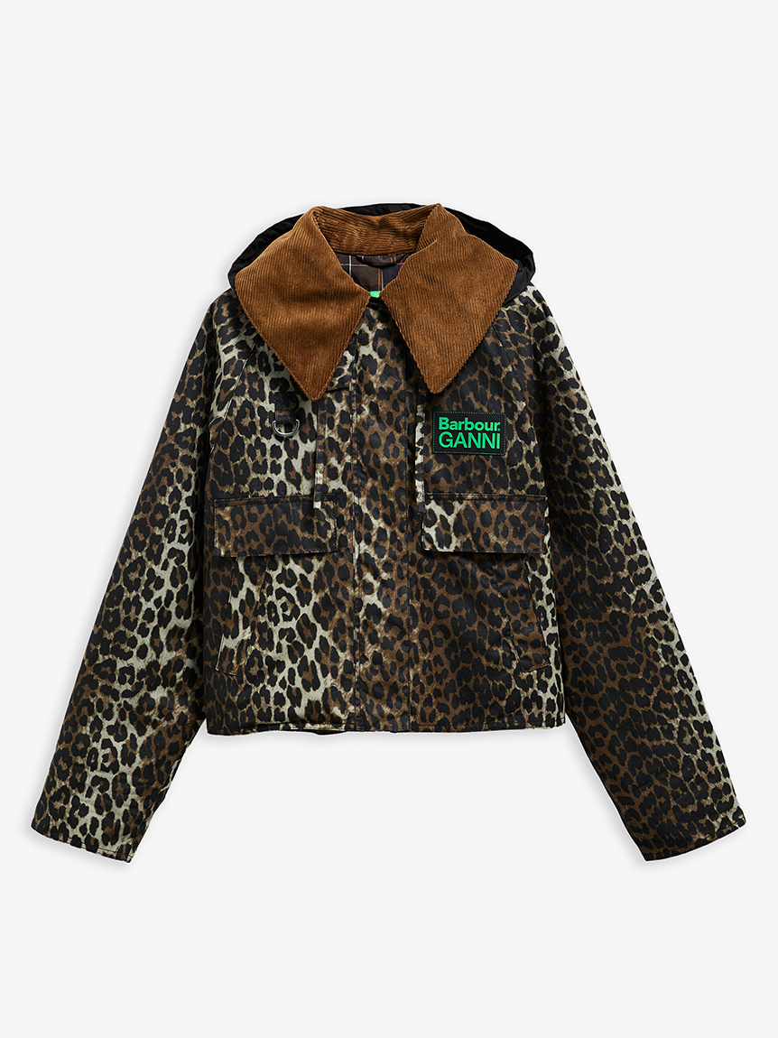 Barbour × GANNI》2WAY レオパード パーカー コート｜ワックス