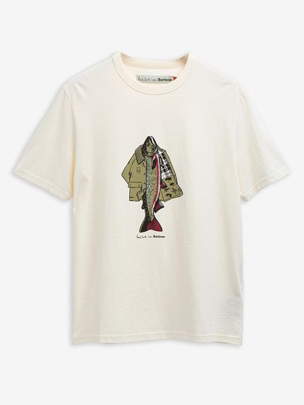 【新品未使用】paulsmith × barbour コラボ cawTシャツ Barbour × Paul Smith》FishingTシャツ｜Tシャツ｜トップス｜バブアー