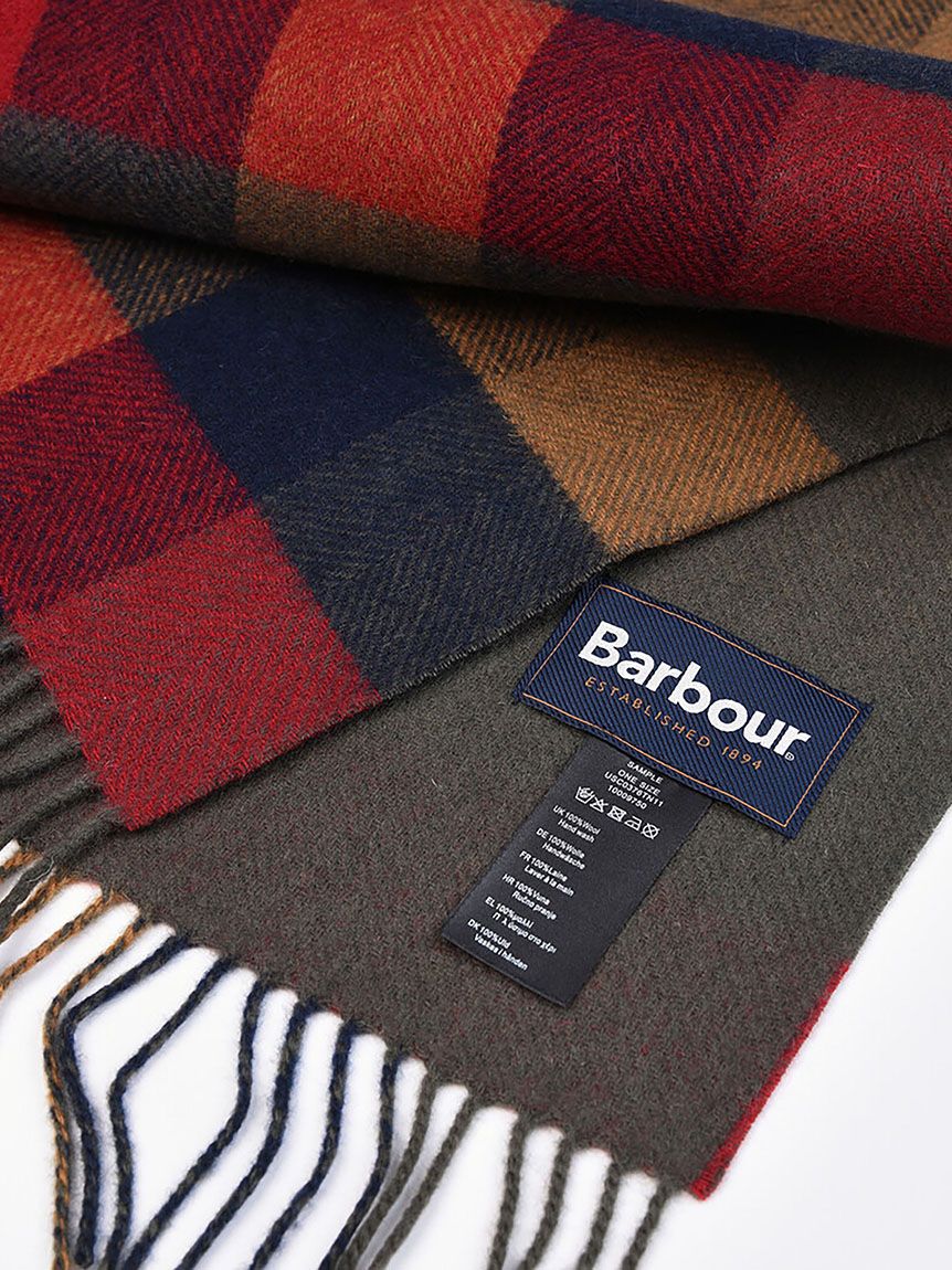 ダブルフェイスブロックチェックスカーフ(ACCESSORIES)｜Barbour