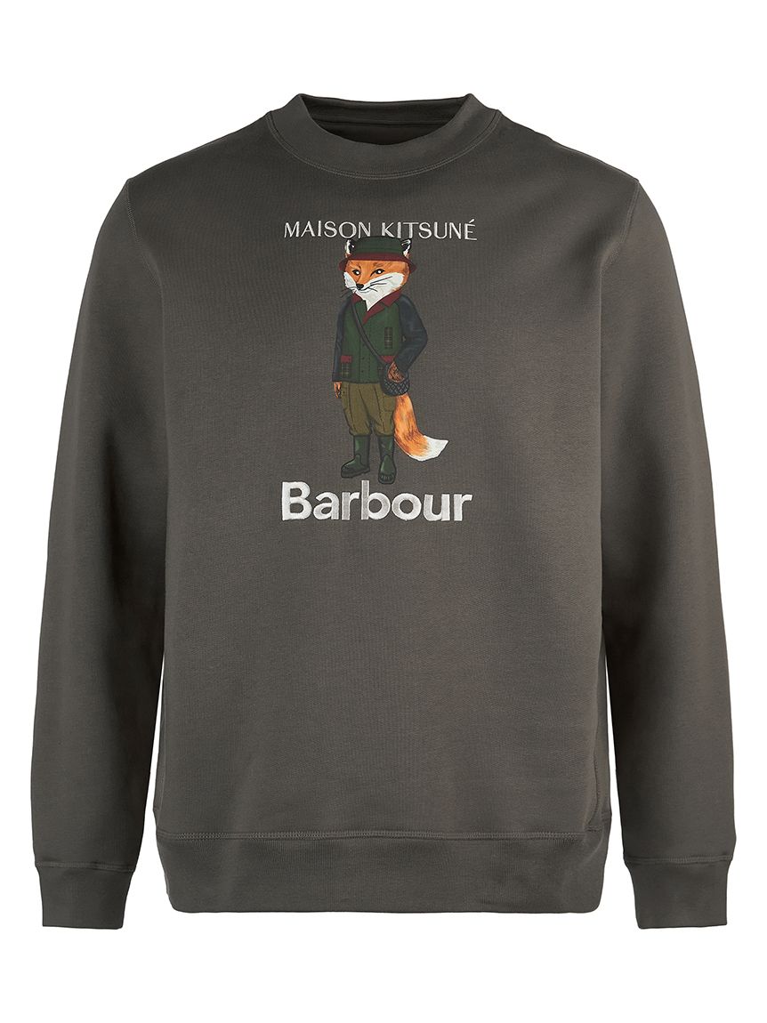 Barbour × Maison Kitsuné》Beaufort Fox プリント クルーネック 