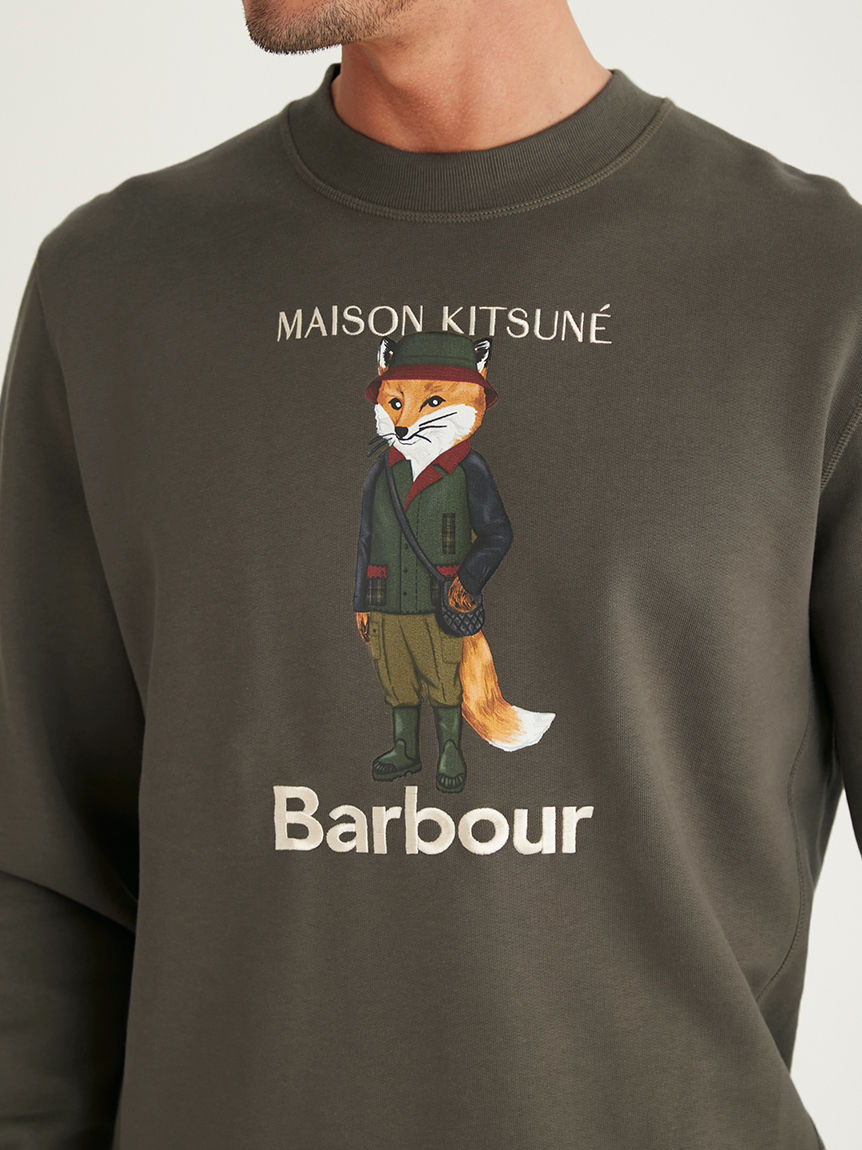 Barbour × Maison Kitsuné》Beaufort Fox プリント クルーネック