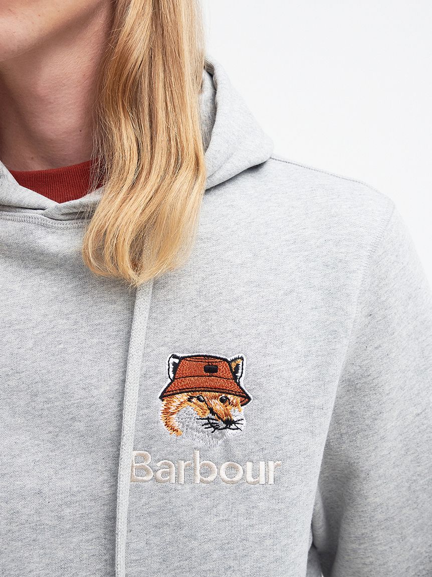 Barbour × Maison Kitsuné FOX ロゴ フード パーカー