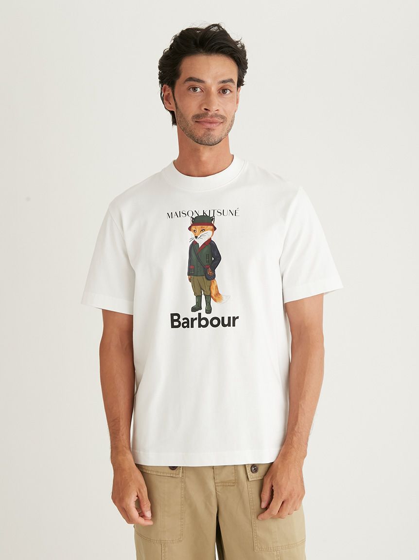 メゾン キツネ X BARBOUR ビューフォート フォックス Tシャツ M