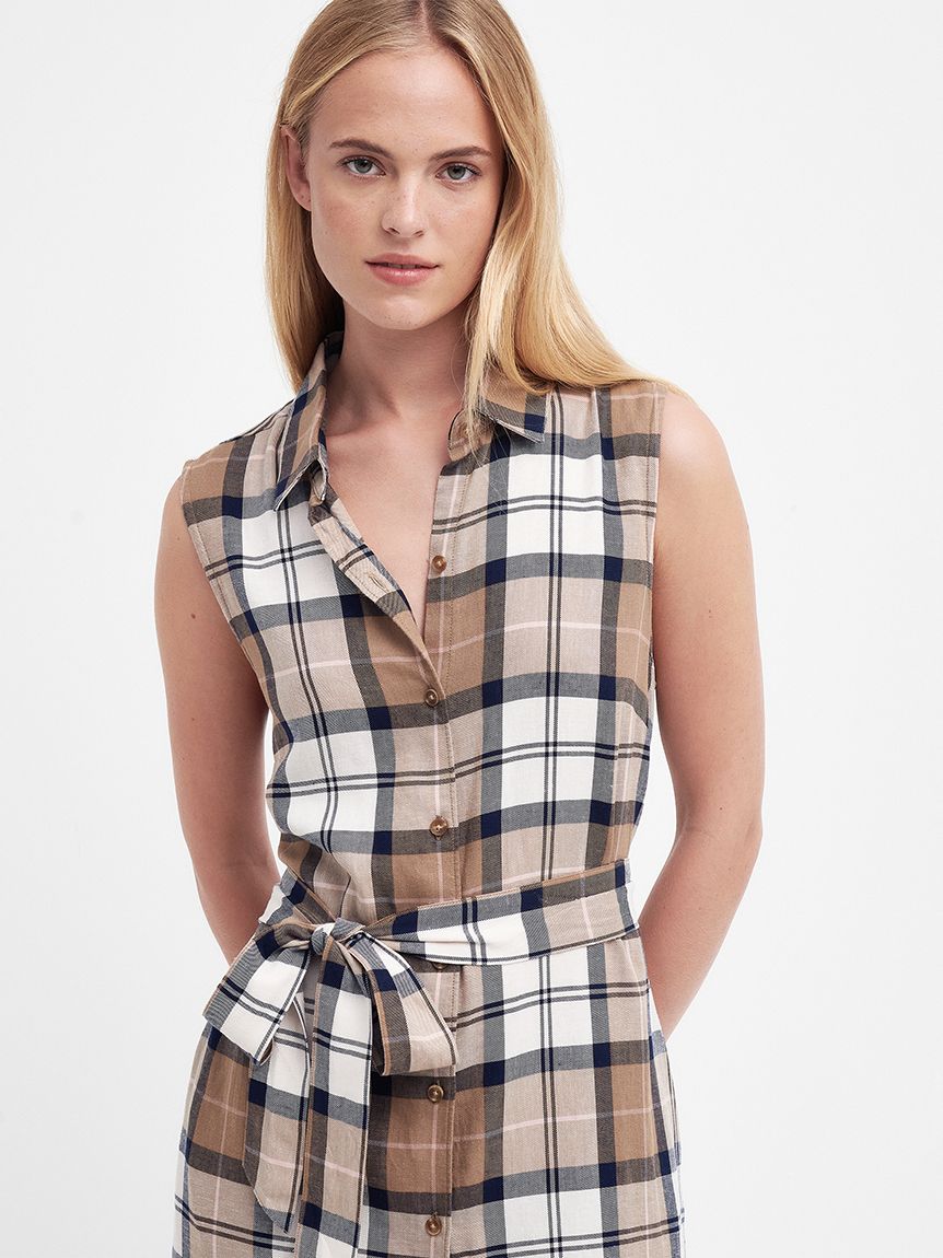 Caroline タータンチェック スリーブレス シャツ ワンピース(ワンピース＆ドレス)｜DRESSES & SKIRTS｜Barbour（バブアー）の通販サイト  【公式】