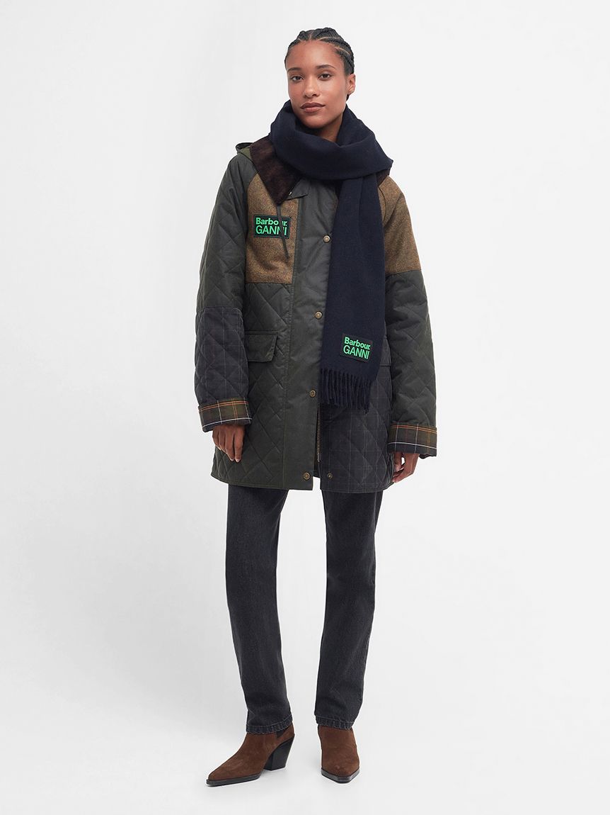 Barbour × GANNIリバーシブル ベストバブアーガニー