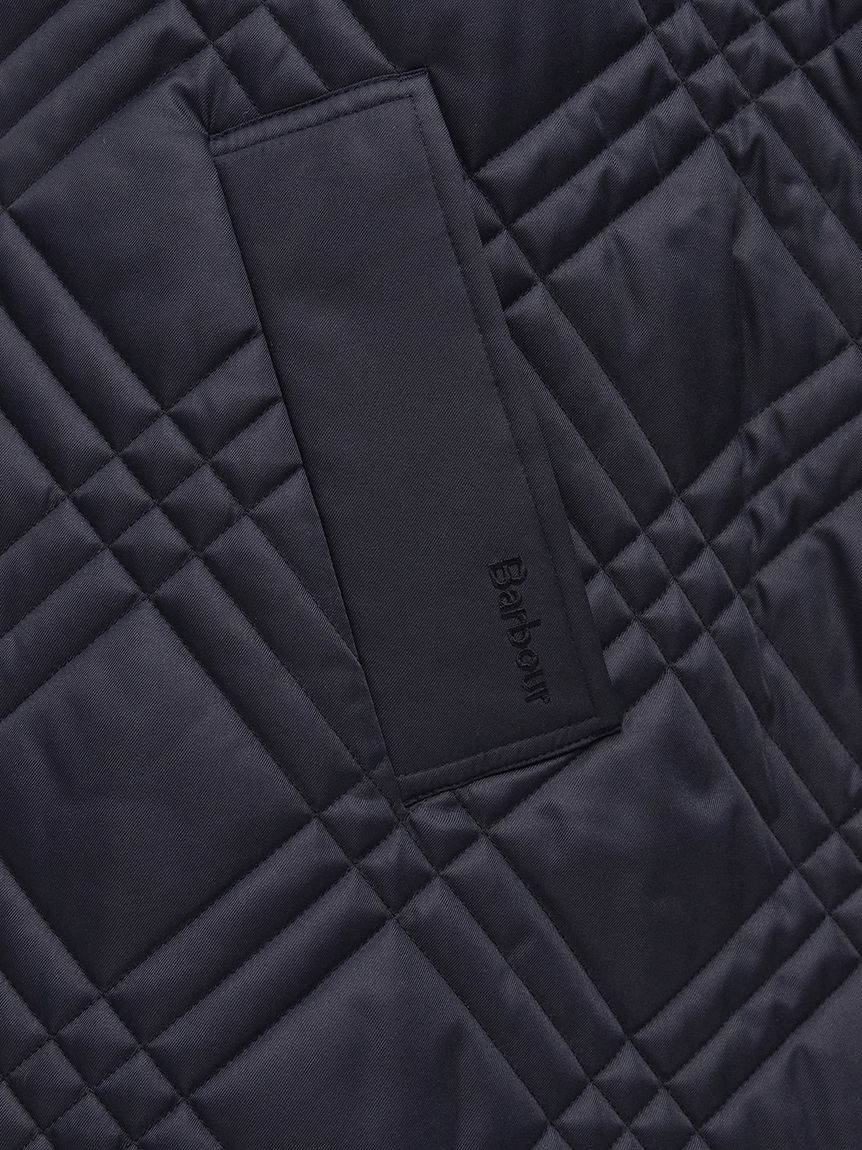 BARBOUR トミニク シッフアッフ キルティンクシャケット Harmby キルティング フード ロング コート｜キルティング