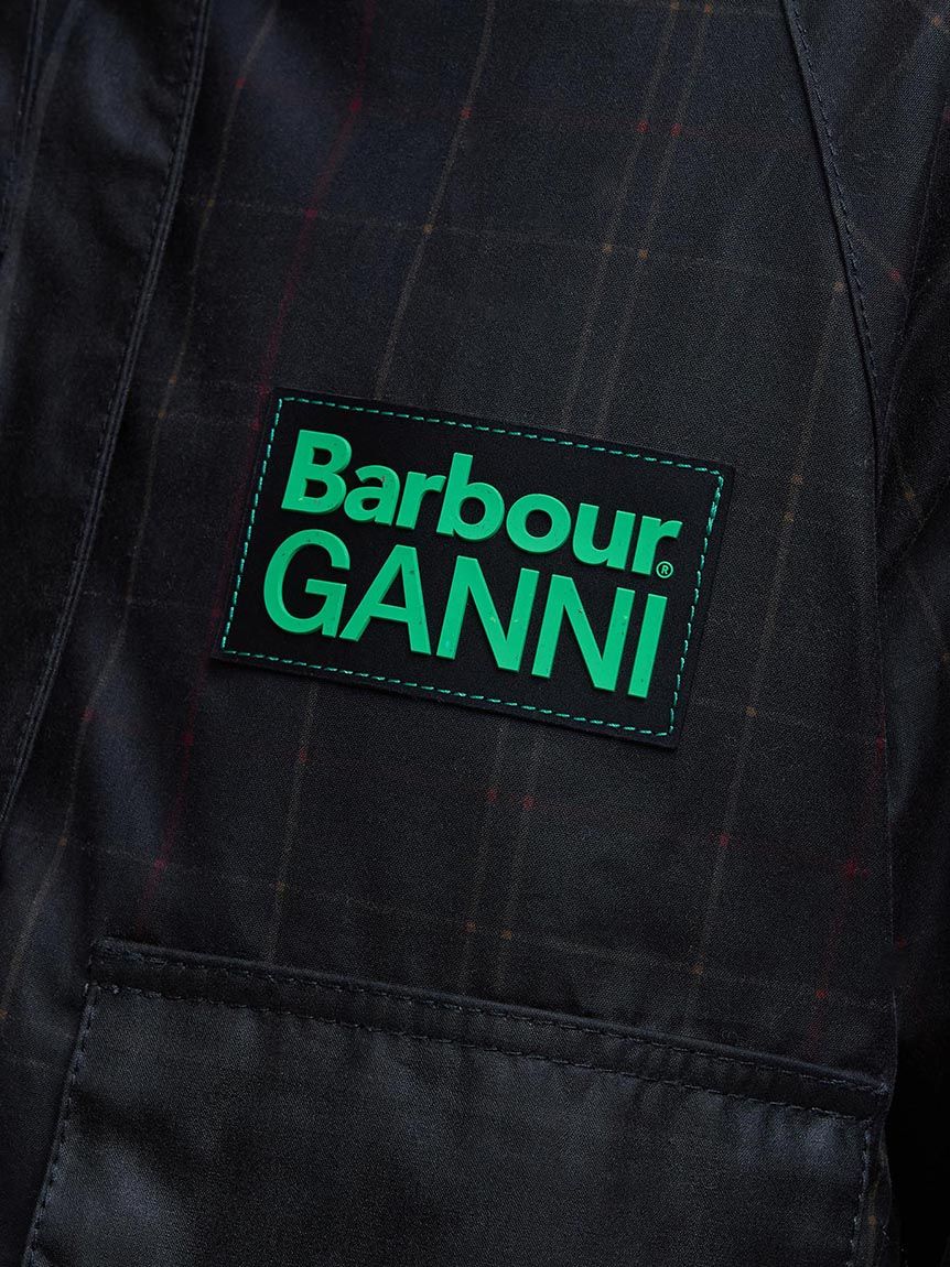 Barbour × GANNI》ワックスコットン アノラック スモック