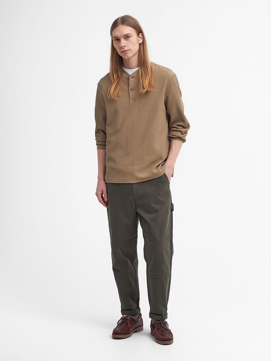 ★Barbour★バーバー X バラクタ ヘンリー リラックス Tシャツ Barbour × BARACUTA》ヘンリーネック Tシャツ（リラックス