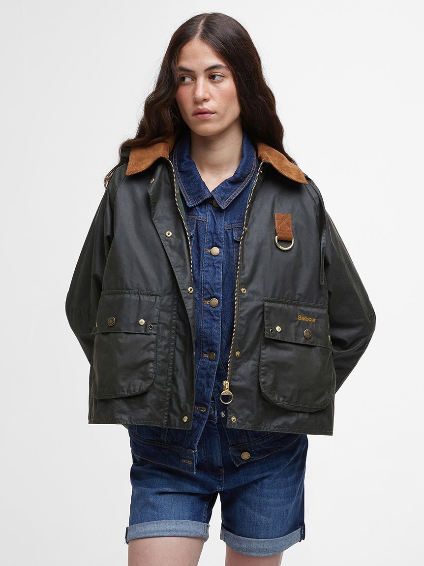 日本未発売 バブアー【BARBOUR】フード付きワックスコットンジャケット 黒L Haughtonワックスフードジャケット｜ジャケット＆コート