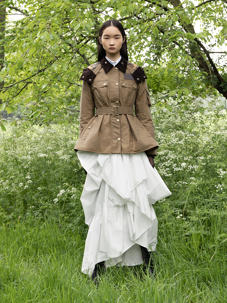 【 Barbour 】バブアー コーデュロイカラーコットンジャケット Barbour × ERDEM》Constance ワックスコットン ジャケット