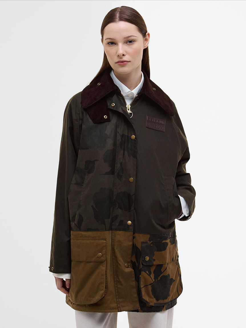 Barbour × ERDEM》Beauflower ワックスコットン ジャケット